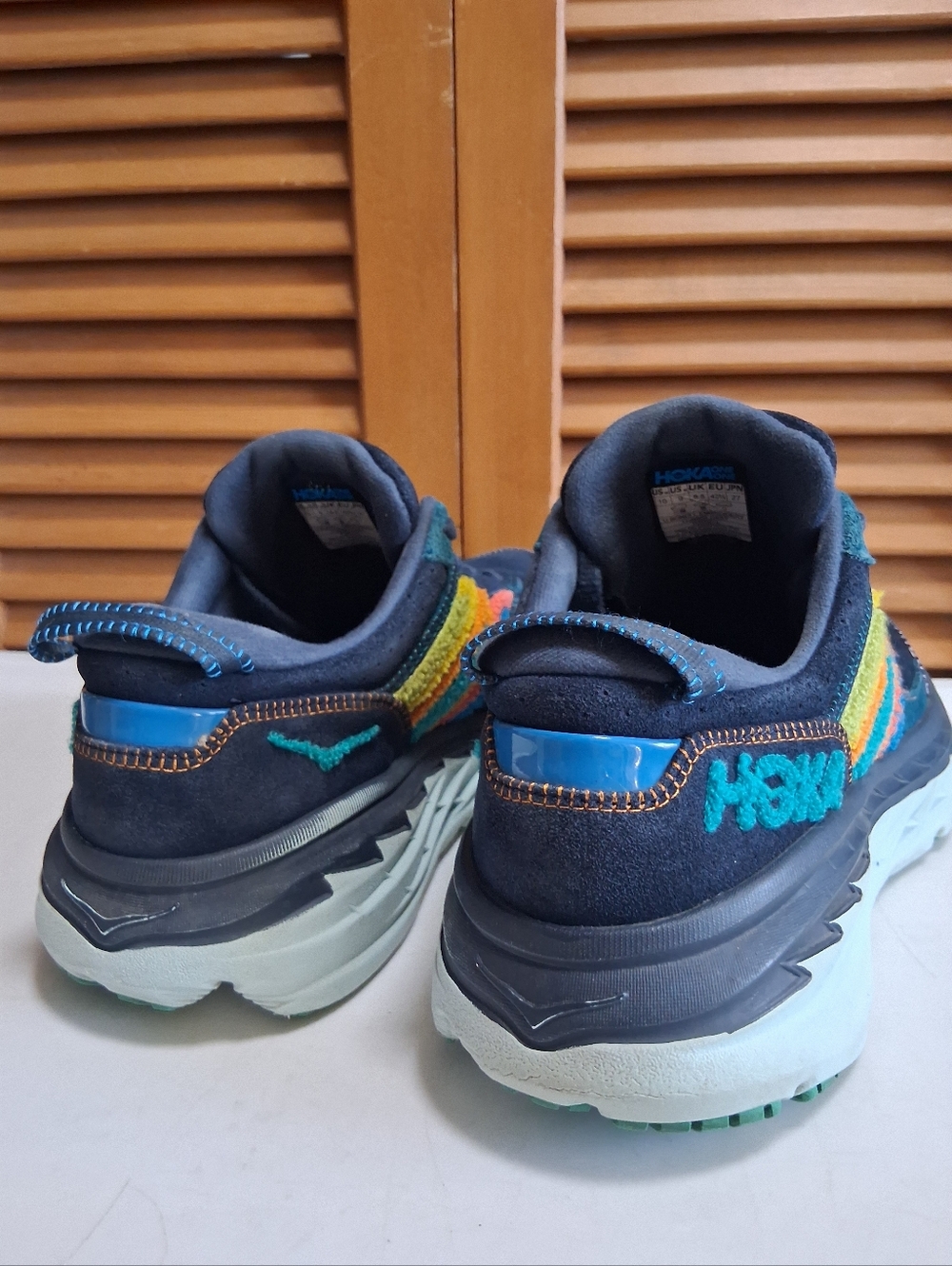 Hoka One One Bondi L Embroidery in Outer Space/Atlantis Unisex Sneakers W10, M9 - Picture 5 of 8